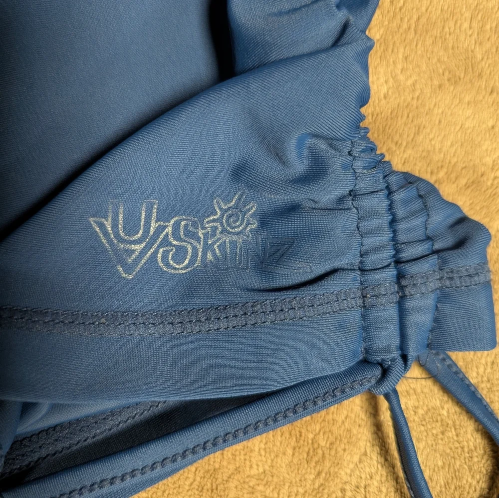 UV Skinz UPF 50+Royal Blue Ruched Swim Tank • Women’s L • Adjustable Side Ties - Picture 6 of 9